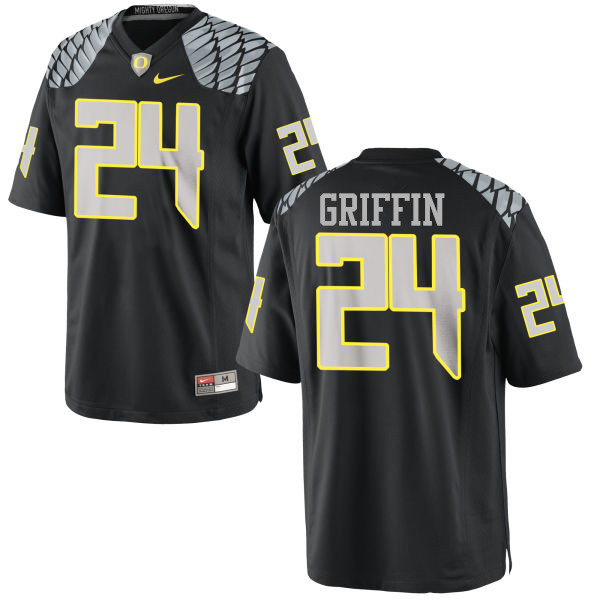 Men #24 Taj Griffin Oregon Ducks College Football Jerseys-Black - Click Image to Close